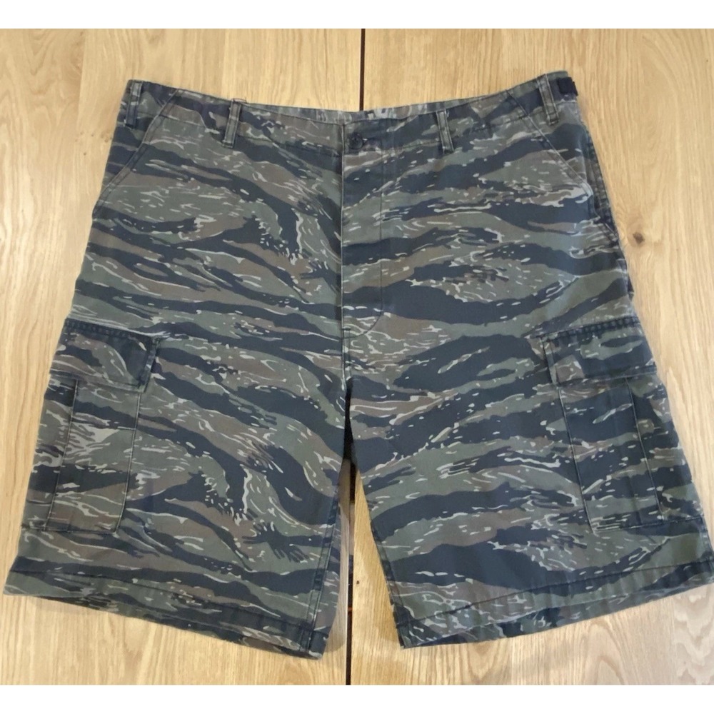 Tiger Stripe Camo Shorts Mens XL  Rothco BDU Military Fatigue Tactical Jungle